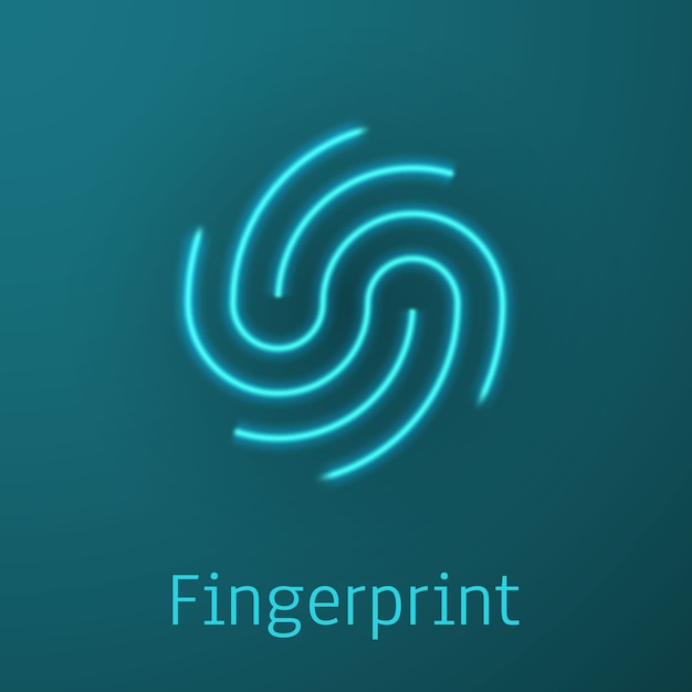 Icono de identificación de huellas dactilares. Autorización biométrica y concepto de seguridad empresarial.