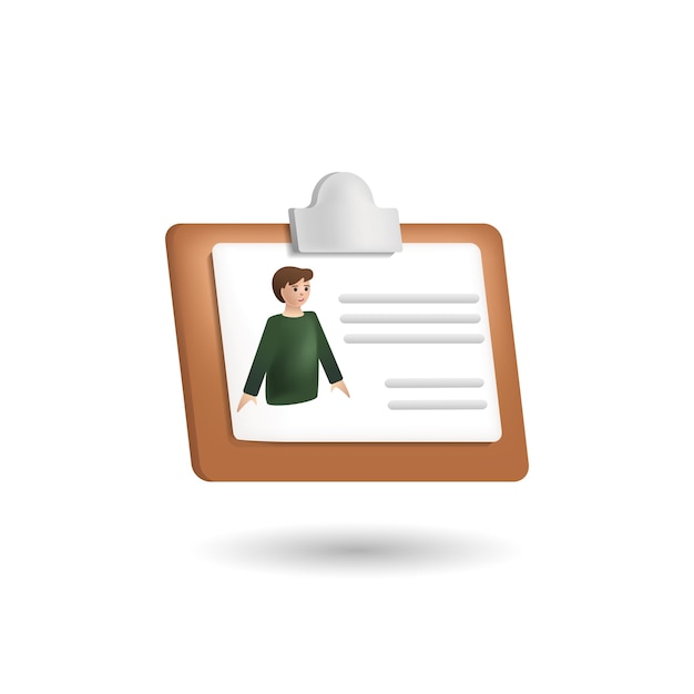 Icono de identificación personal 3d ilustración de la colección de seguridad Icono de identidad personal creativo 3d para plantillas de diseño web infografías y más
