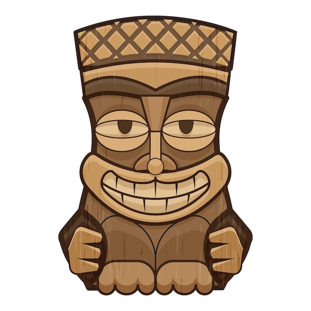 Vector icono de ídolo tiki de cara caricatura de icono de vector de ídolo tiki de cara para diseño web aislado sobre fondo blanco