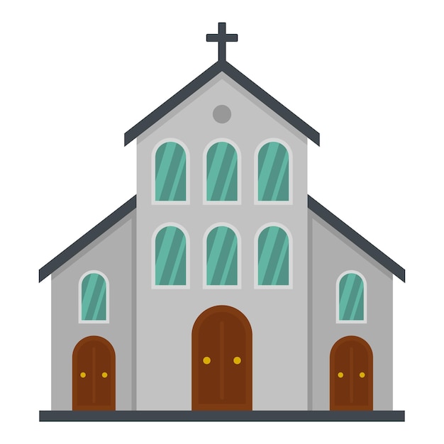 Vector icono de la iglesia católica ilustración plana del icono de vector de la iglesia católica para web