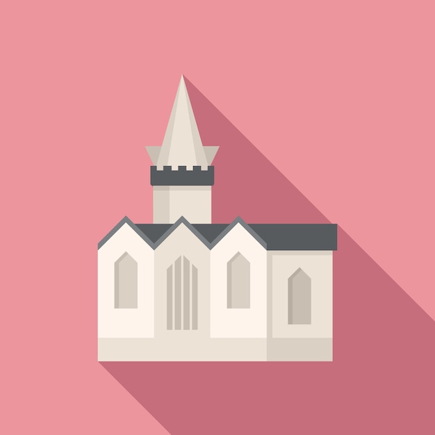 Icono de la iglesia católica vector plano Edificio boda Capilla torre