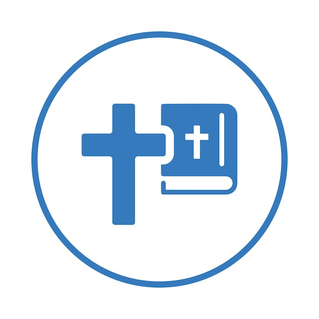 El icono de la iglesia de Cristo de la Biblia Diseño vectorial azul