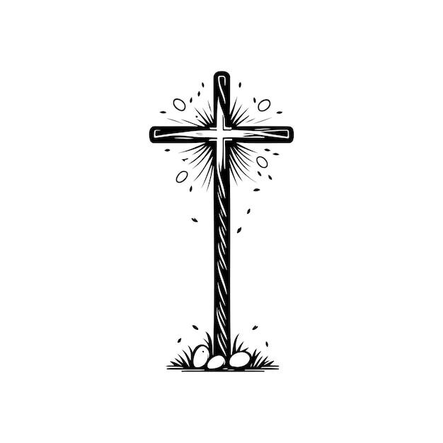 Icono de la iglesia dibujo a mano color negro domingo de pascua logotipo elemento vectorial y símbolo