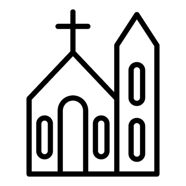 Icono de la iglesia Icono de vector de la iglesia de esquema para diseño web aislado sobre fondo blanco