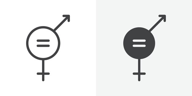Ícono de igualdad Signo vectorial de contorno