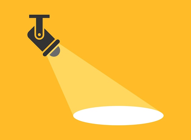 Icono de iluminación de lámpara en estilo plano Ilustración de vector de foco sobre fondo aislado Concepto de negocio de signo de energía de reflector