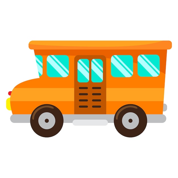 Icono de ilustración de autobús escolar Diseño vectorial
