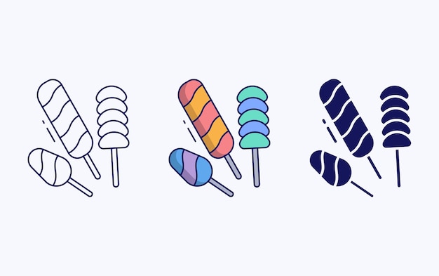 icono de ilustración de azúcar de paleta de caramelo