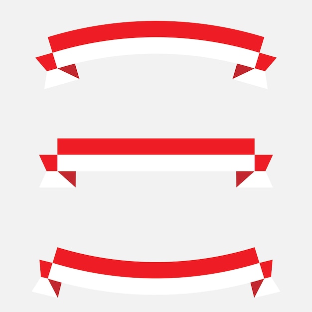 icono Ilustración de la bandera de Indonesia cinta roja y blanca Ornamento de la independencia de Indonesia