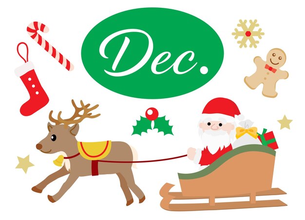 Icono de ilustración del calendario para diciembre