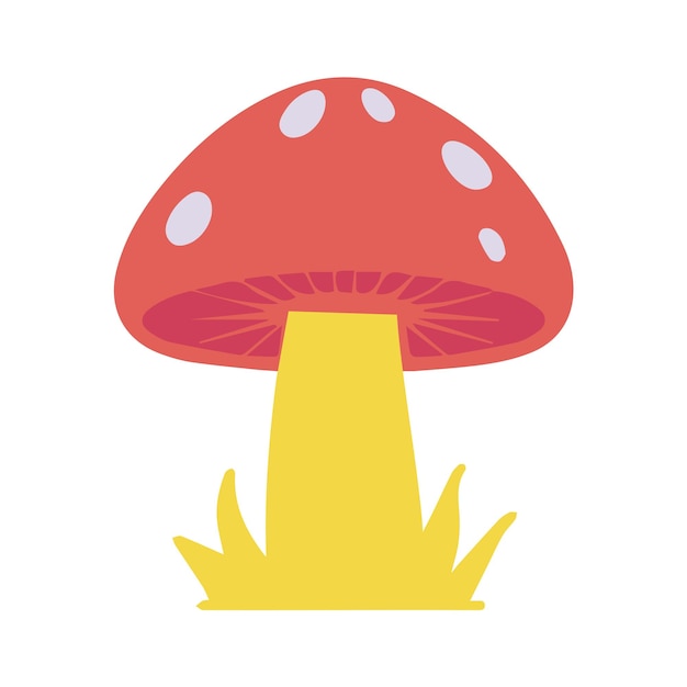 icono de ilustración de color de línea de hongo vectorial