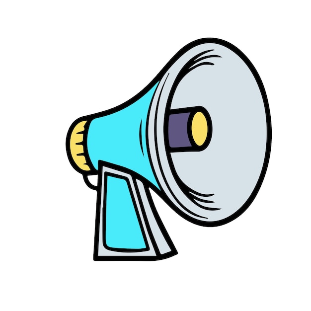 icono de ilustración en color de la línea de megáfono vectorial