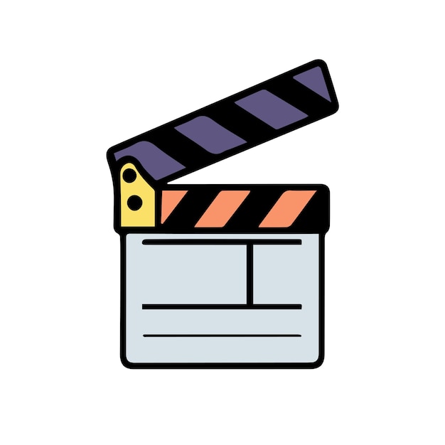 icono de ilustración de color de línea de película vectorial