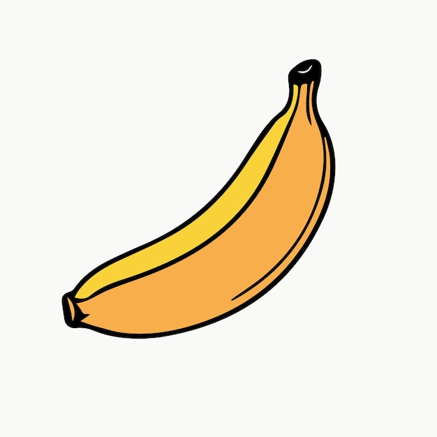 icono de ilustración de color de línea de plátano vectorial
