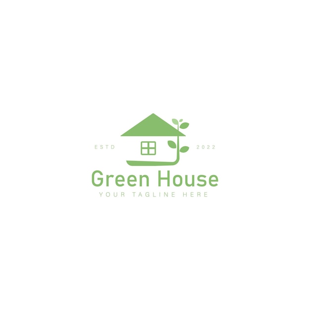 Icono de ilustración de diseño de logotipo de casa verde