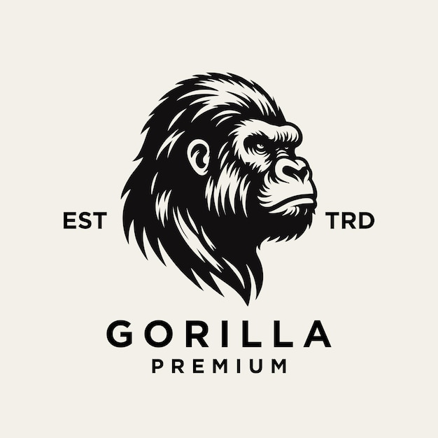 Icono de ilustración del diseño del logotipo del gorila