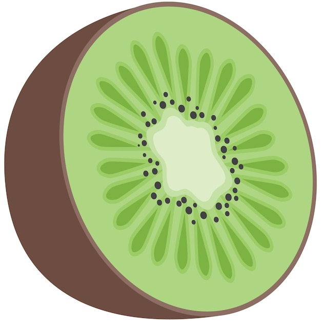 Icono de ilustración de fruta de vector de kiwi en blanco