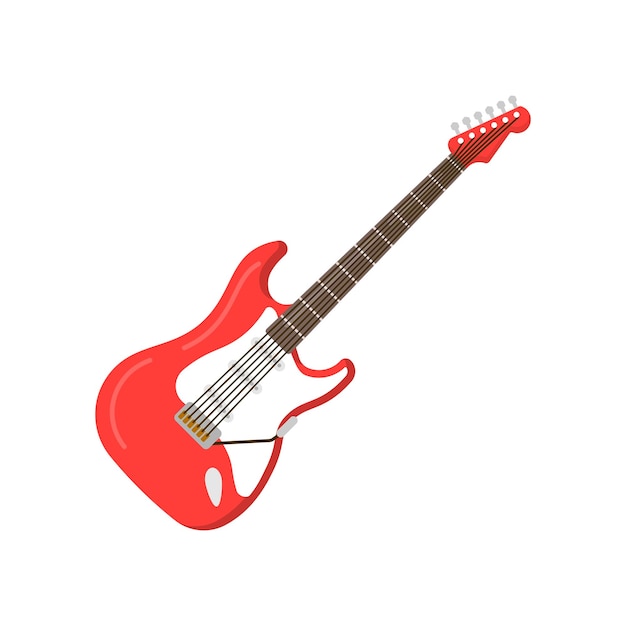 Icono de ilustración de guitarra diseño de estilo plano diseño aislado fondo blanco