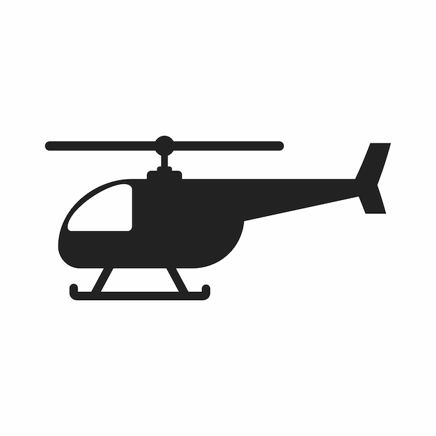 Vector icono de ilustración de helicóptero sobre fondo blanco