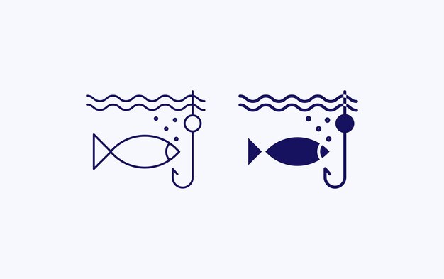 Icono de ilustración de pesca