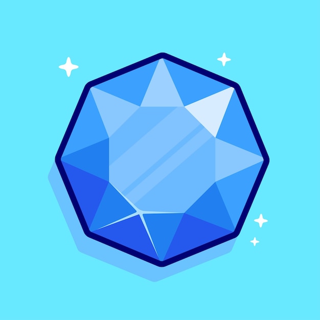 Vector icono de ilustración de piedra preciosa de diamante azul vectorial