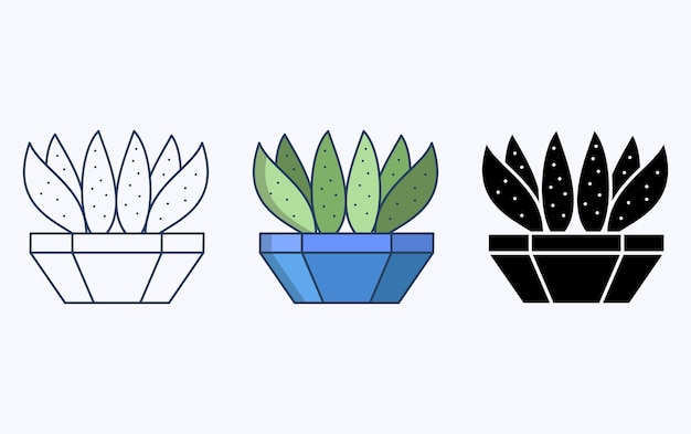 Icono de ilustración de planta de cactus