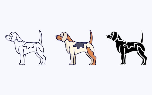 Icono de ilustración de razas de perros Beagle