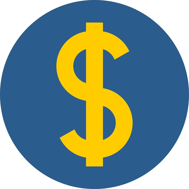 Vector icono de ilustración y símbolo de la moneda dólar