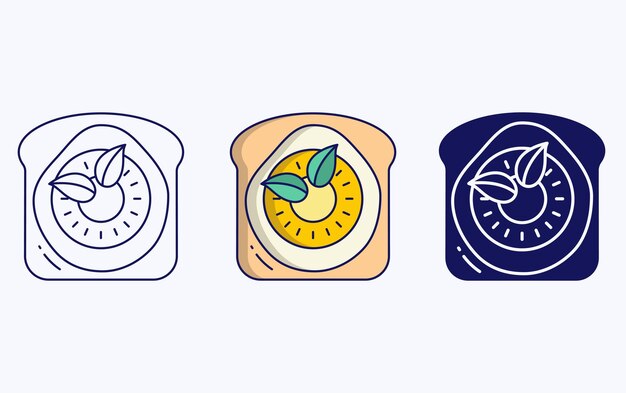Icono de ilustración de tostadas de piña