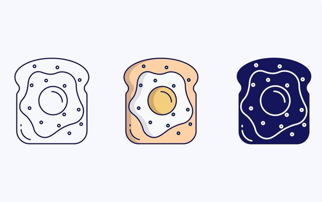 icono de ilustración de tostadas