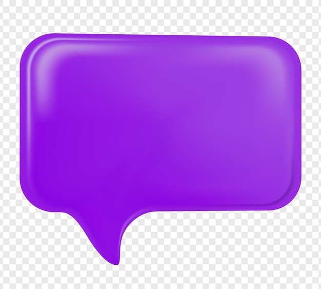 El icono de la ilustración del vector aislado del chat de burbuja de habla cuadrada púrpura