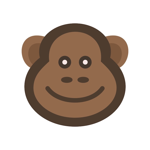 icono de ilustración de vector de animal de cabeza de mono
