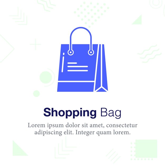 Icono de ilustración de vector de bolsa de compras