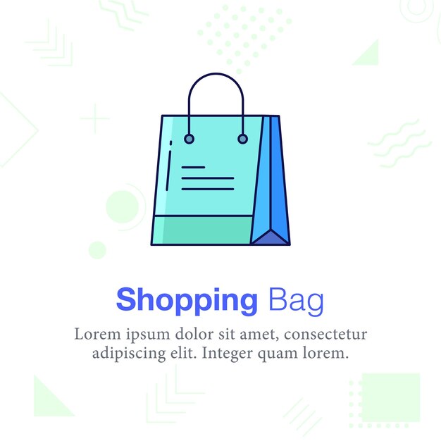 Icono de ilustración de vector de bolsa de compras