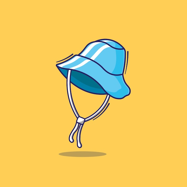 Icono de ilustración de vector de gorra de playa para el verano