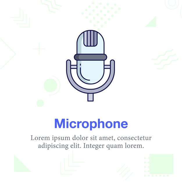 Icono de ilustración de vector de micrófono