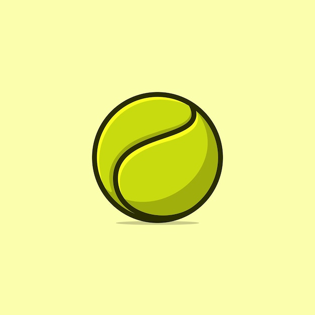 Vector icono de ilustración de vector de pelota de tenis de dibujos animados