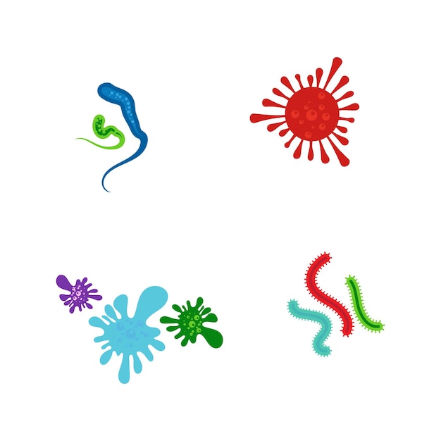 Icono de ilustración de vector de virus