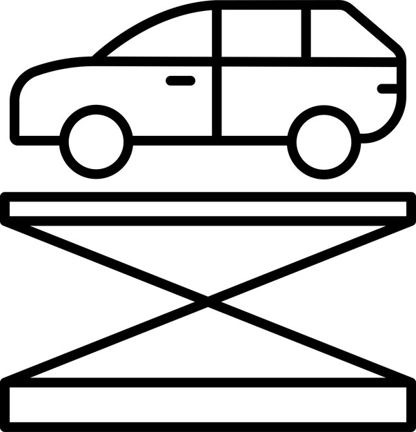 Icono de ilustración vectorial del contorno del ascensor de servicio del automóvil