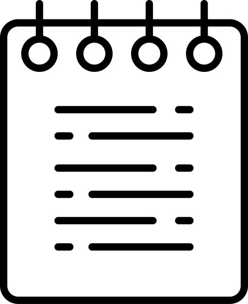 Icono de la ilustración vectorial del contorno del bloc de exámenes
