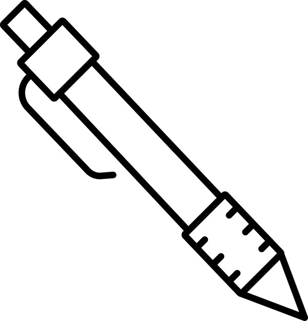 icono de ilustración vectorial del contorno de la bola de la pluma