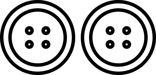El icono de la ilustración vectorial del contorno del botón