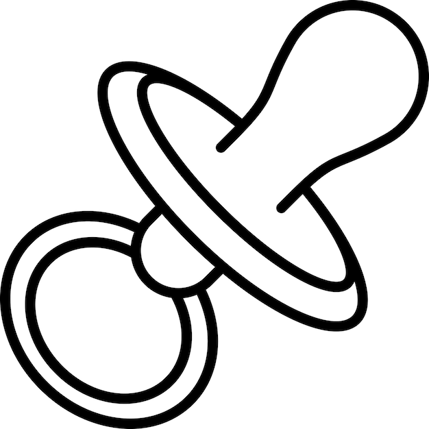 El icono de la ilustración vectorial del contorno del chupete