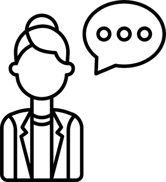 Icono de la ilustración vectorial del contorno del empresario