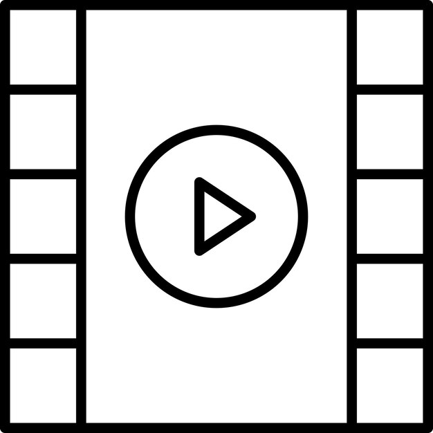 El icono de la ilustración vectorial del contorno de la película