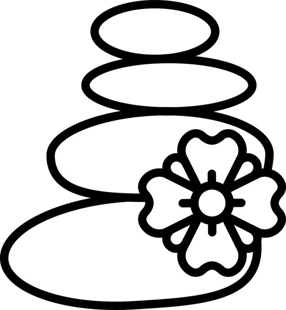 Icono de la ilustración vectorial del contorno de la piedra de baño