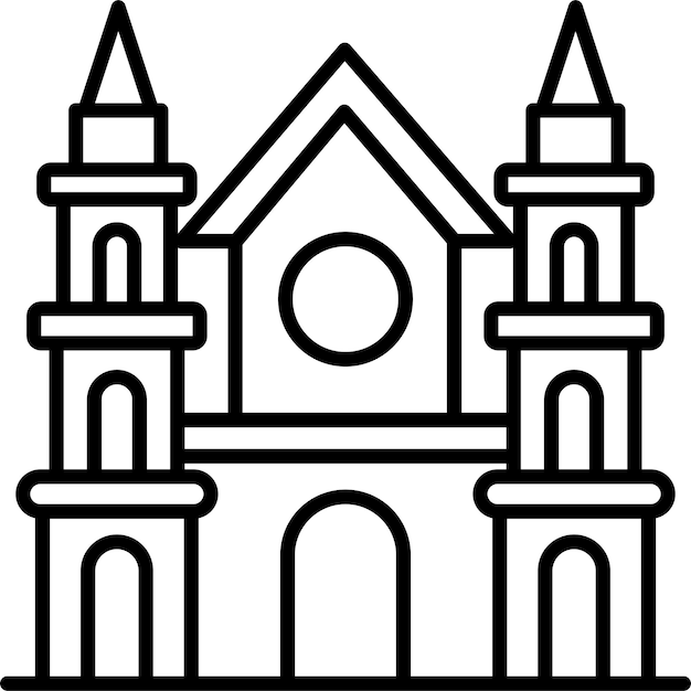 icono de ilustración vectorial de contorno de punto de referencia