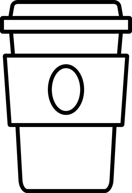 Icono de ilustración vectorial del contorno de la taza de café de papel
