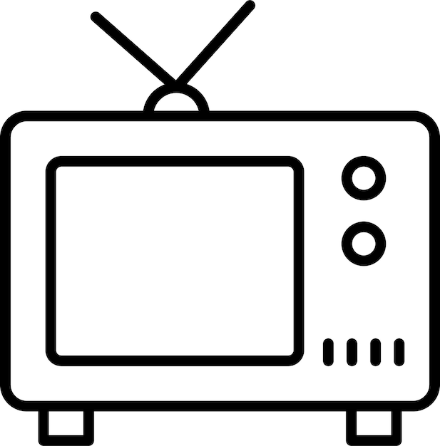 Icono de la ilustración vectorial del contorno tv