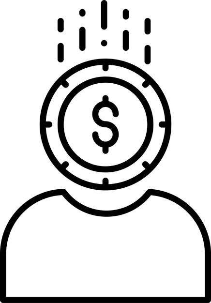 Icono de la ilustración vectorial del contorno del usuario